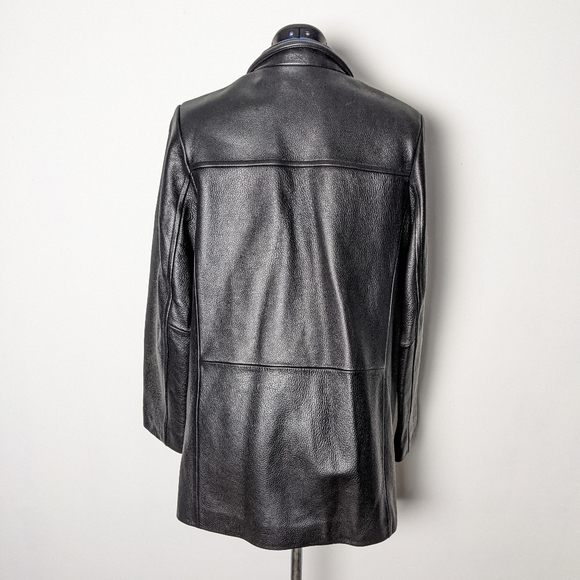 Danier long black leather jacket - Picture 2 of 8